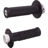 ODI Micro-X Half-Waffle v2 Lock-On Grips - Black/Silver H36MXB