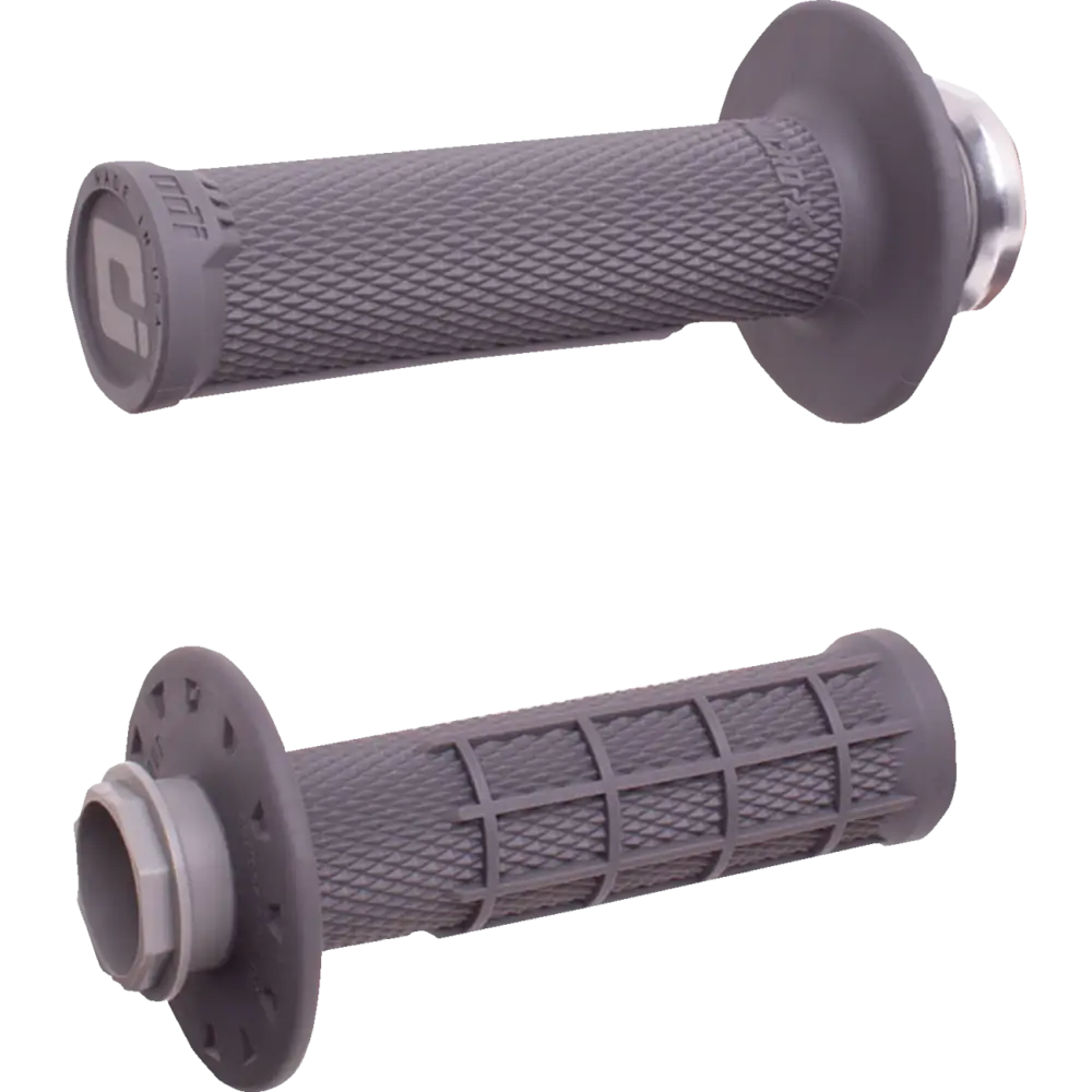 ODI Micro-X Half-Waffle v2 Lock-On Grips - Graphite/Silver H36MXH
