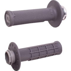 ODI Micro-X Half-Waffle v2 Lock-On Grips - Graphite/Silver H36MXH