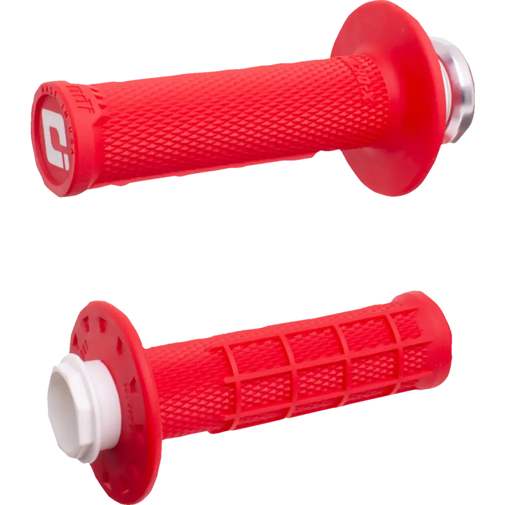 ODI Micro-X Half-Waffle v2 Lock-On Grips - Red/White H36MXR