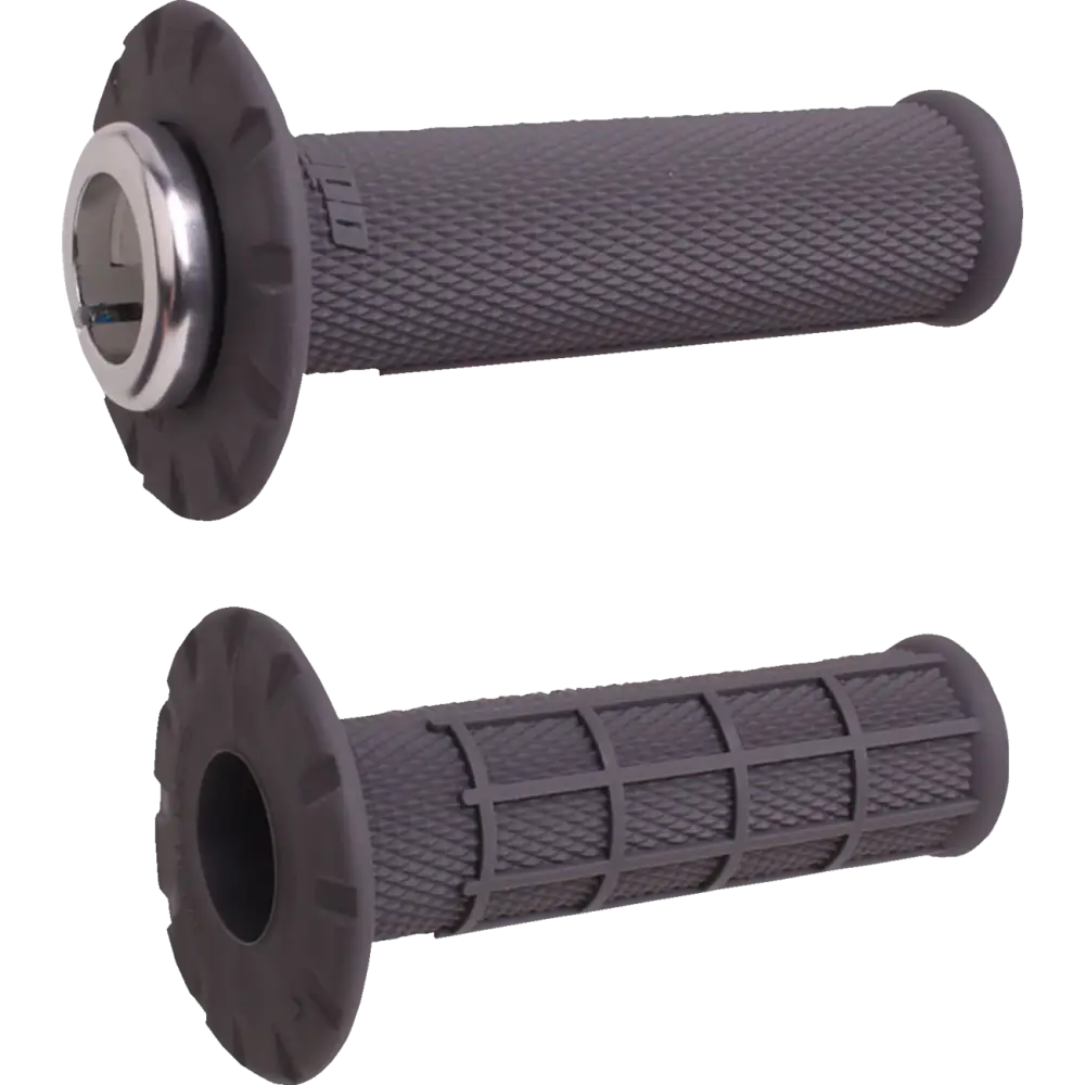 ODI Universal Lock-On Half Waffle Grips - Graphite/Silver H21UHWH