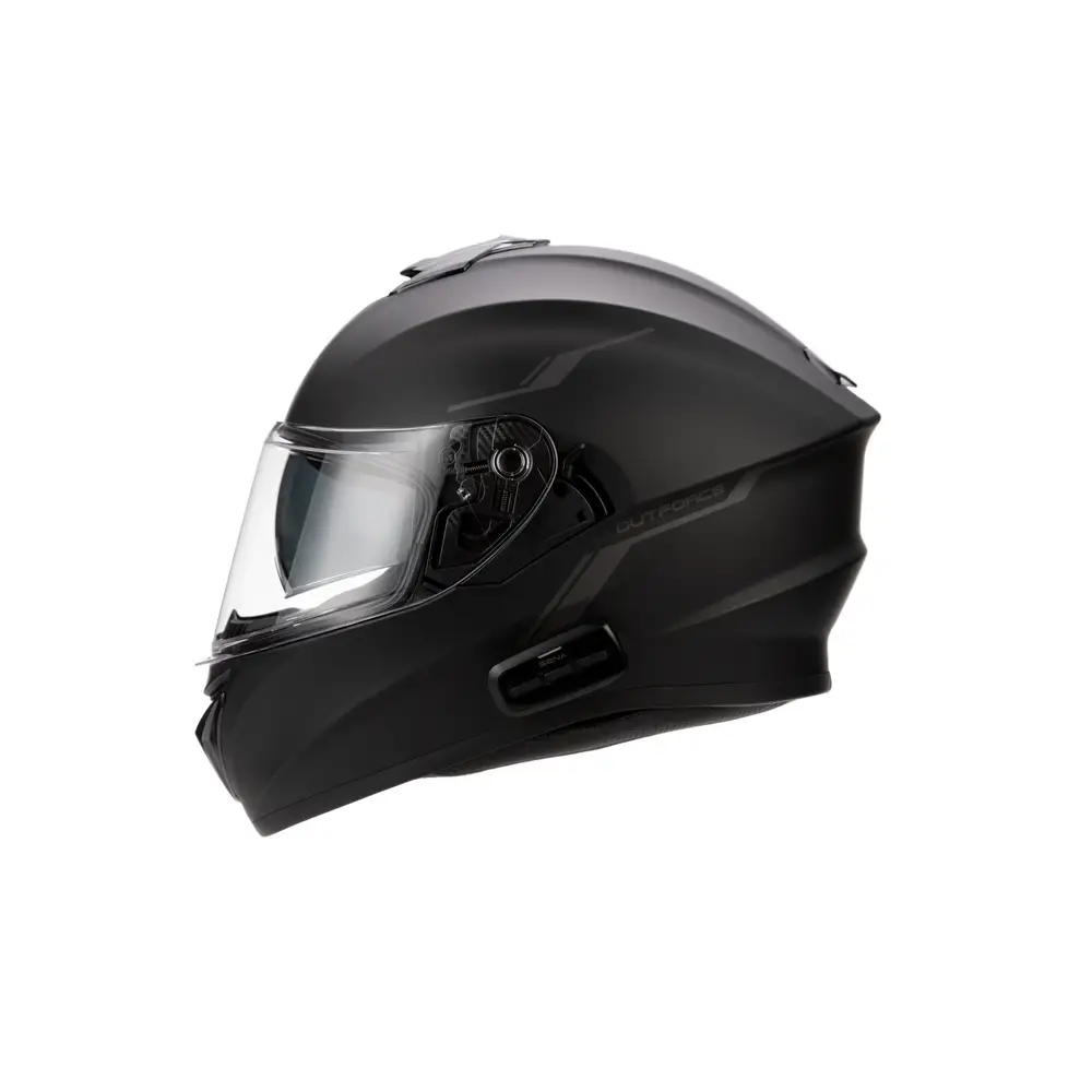 Outforce Full Face Helmet Bluetooth Matte Black 2x