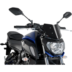 PUIG HI-TECH PARTS Naked Sport Windscreen - 9" - Black - Yamaha 9666N
