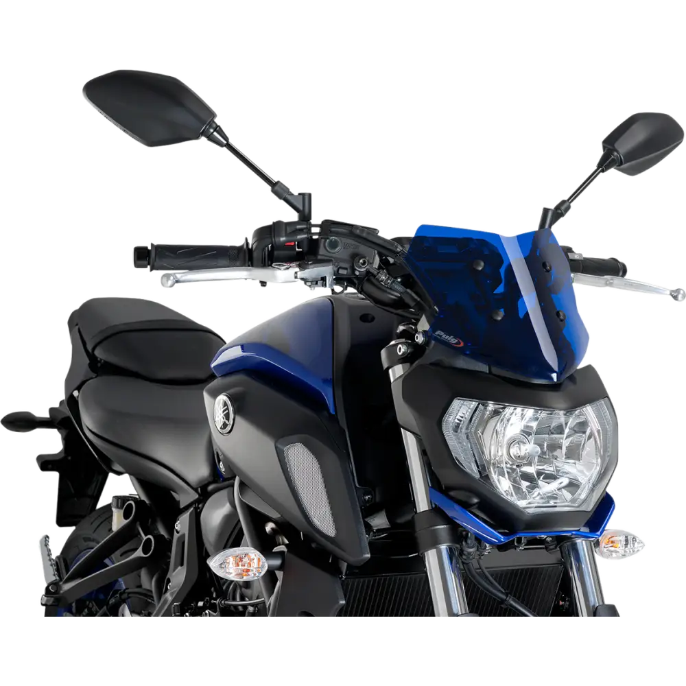 PUIG HI-TECH PARTS Naked Sport Windscreen - 9" - Blue - Yamaha 9666A