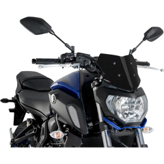 PUIG HI-TECH PARTS Naked Sport Windscreen - 9" - Carbon - Yamaha 9666C