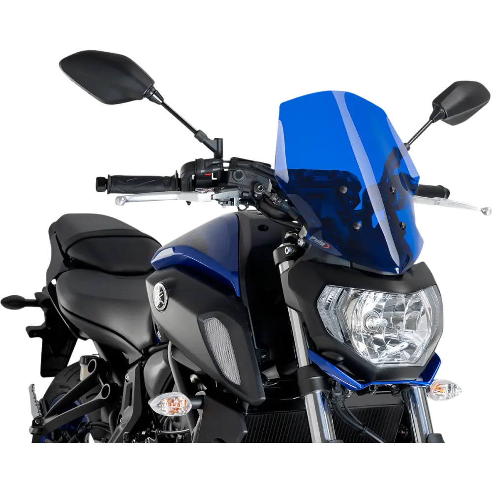 PUIG HI-TECH PARTS Naked Touring Windscreen - 14-1/4" - Blue - Yamaha 9667A