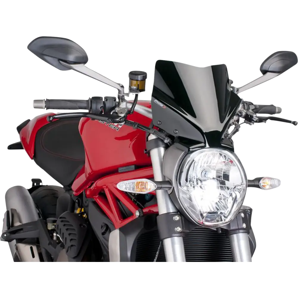 PUIG HI-TECH PARTS New Generation Windscreen - 10-5/8" - Black - Monster 1200 7013N