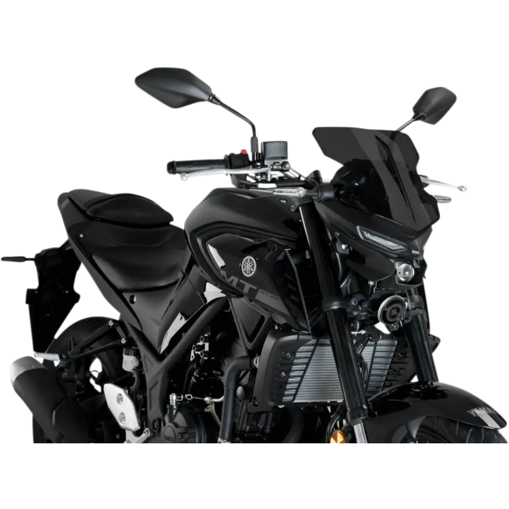 PUIG HI-TECH PARTS New Generation Windscreen - 11-3/4" - Black - MT-03 20285N