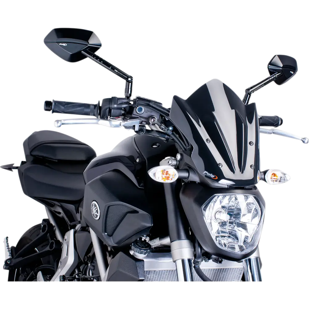 PUIG HI-TECH PARTS New Generation Windscreen - 11-5/8" - Black - MT07 7015N