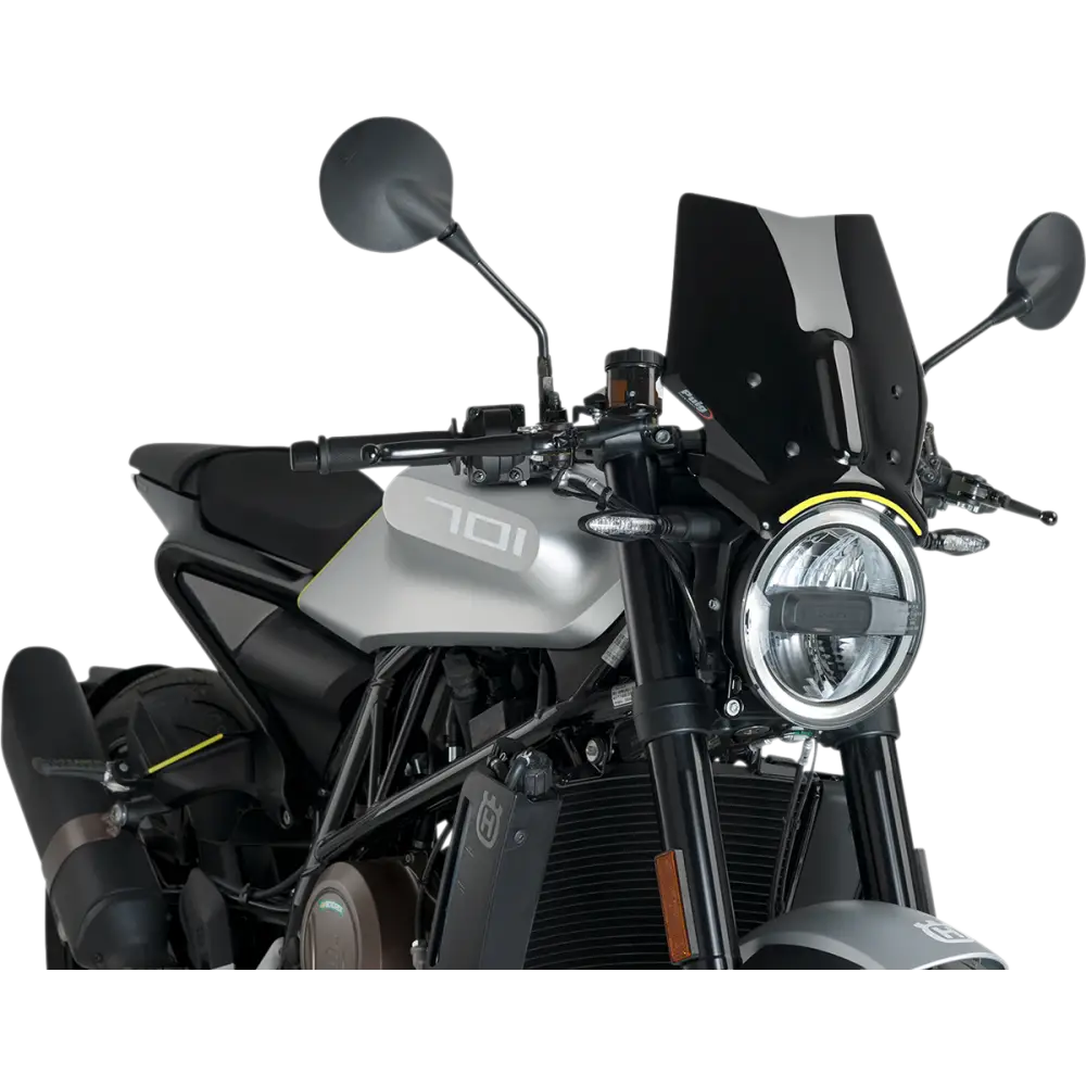 PUIG HI-TECH PARTS New Generation Windscreen - 12-1/2" - Black - Husqvarna 9750N