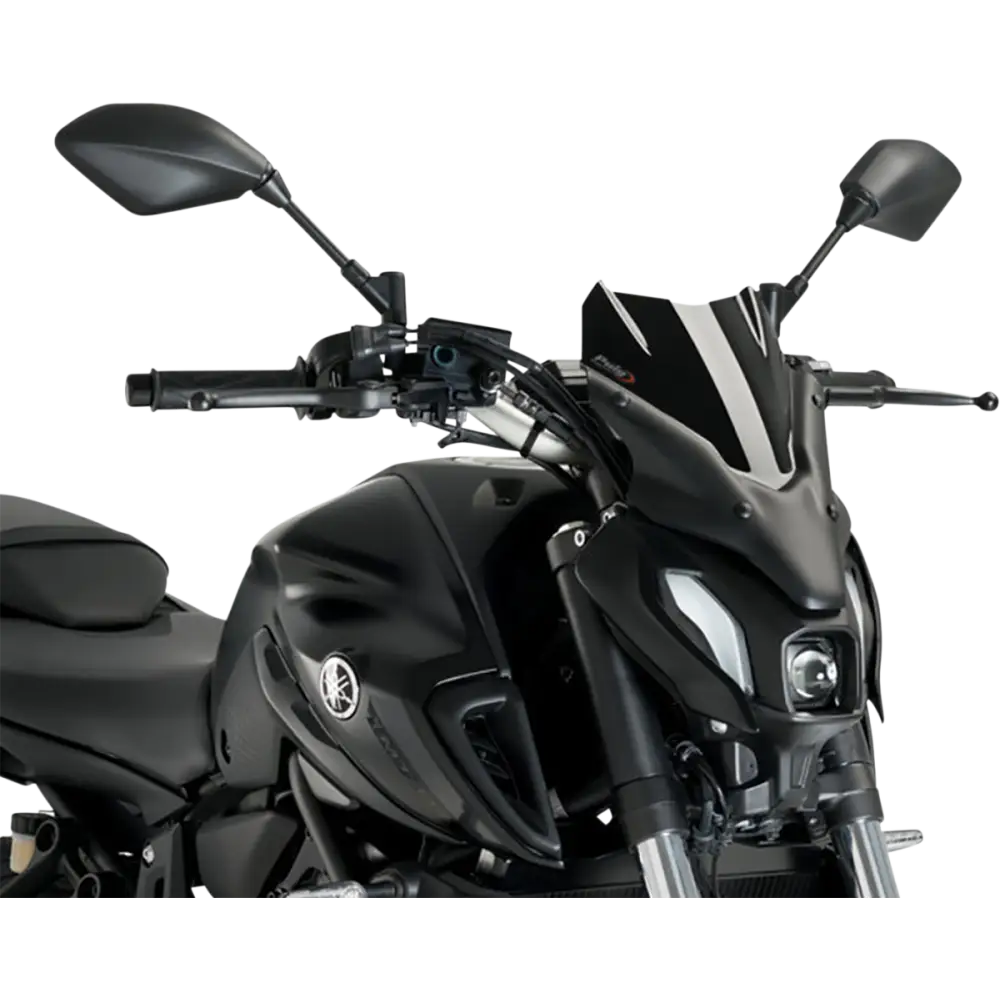 PUIG HI-TECH PARTS New Generation Windscreen - 12-1/2" - Black - MT-07 20618N