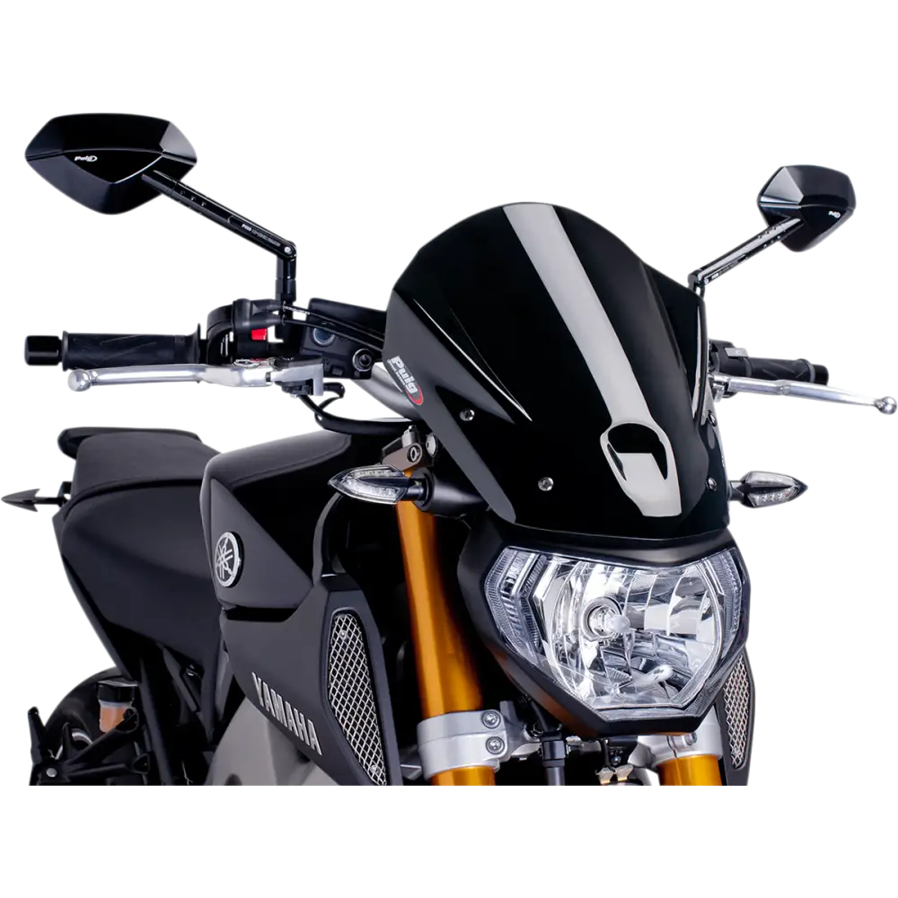 PUIG HI-TECH PARTS New Generation Windscreen - 13-3/4" - Black - MT09 6861N