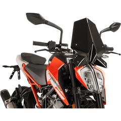 PUIG HI-TECH PARTS New Generation Windscreen - 16-1/4" - Black - KTM 9514N