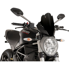 PUIG HI-TECH PARTS Race Windscreen - 11-1/2" - Black - Ducati 8900N