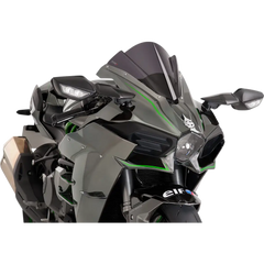 PUIG HI-TECH PARTS Race Windscreen - 13" - Dark Smoke - Ninja 7631F