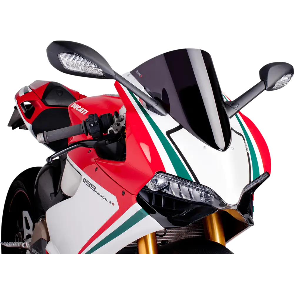 PUIG HI-TECH PARTS Race Windscreen - 15-3/4" - Dark Smoke - Panigale 5990F