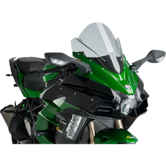 PUIG HI-TECH PARTS Race Windscreen - 15-3/4" - Light Smoke - Kawasaki 9704H