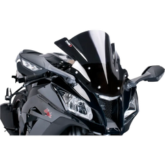 PUIG HI-TECH PARTS Race Windscreen - 16-1/8"Black - ZX10R 5603N