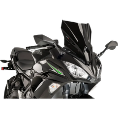 PUIG HI-TECH PARTS Race Windscreen - 17-3/4" - Black - Kawasaki 9711N