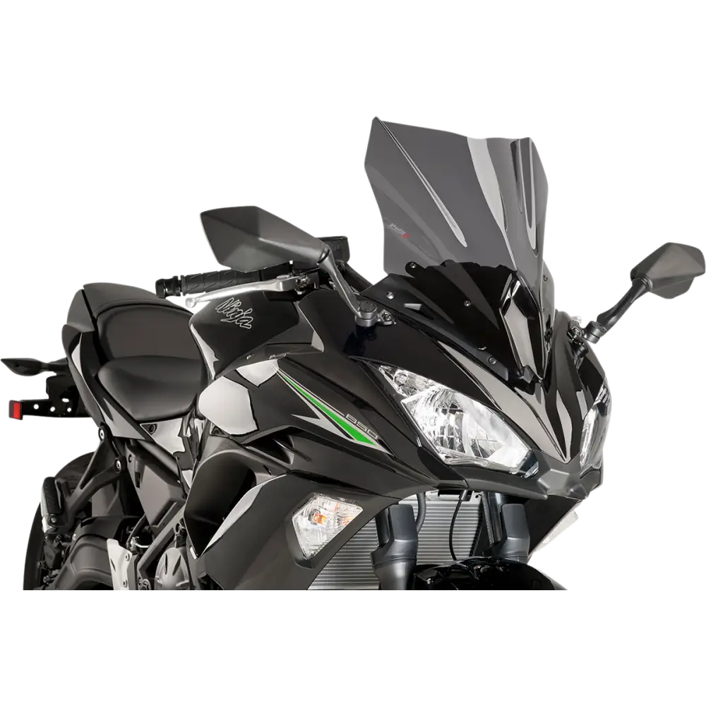 PUIG HI-TECH PARTS Race Windscreen - 17-3/4" - Dark Smoke - Kawasaki 9711F