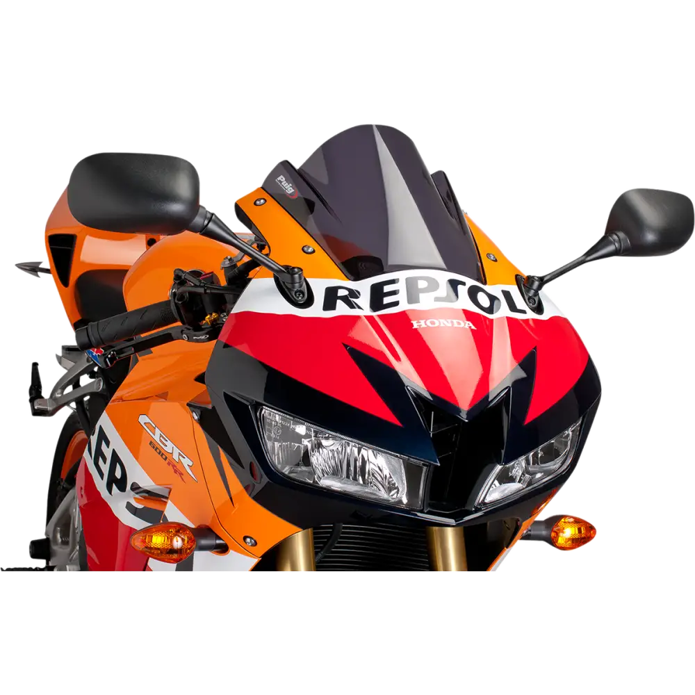 PUIG HI-TECH PARTS Race Windscreen - 9-1/2" - Dark Smoke - CBR600RR 6478F
