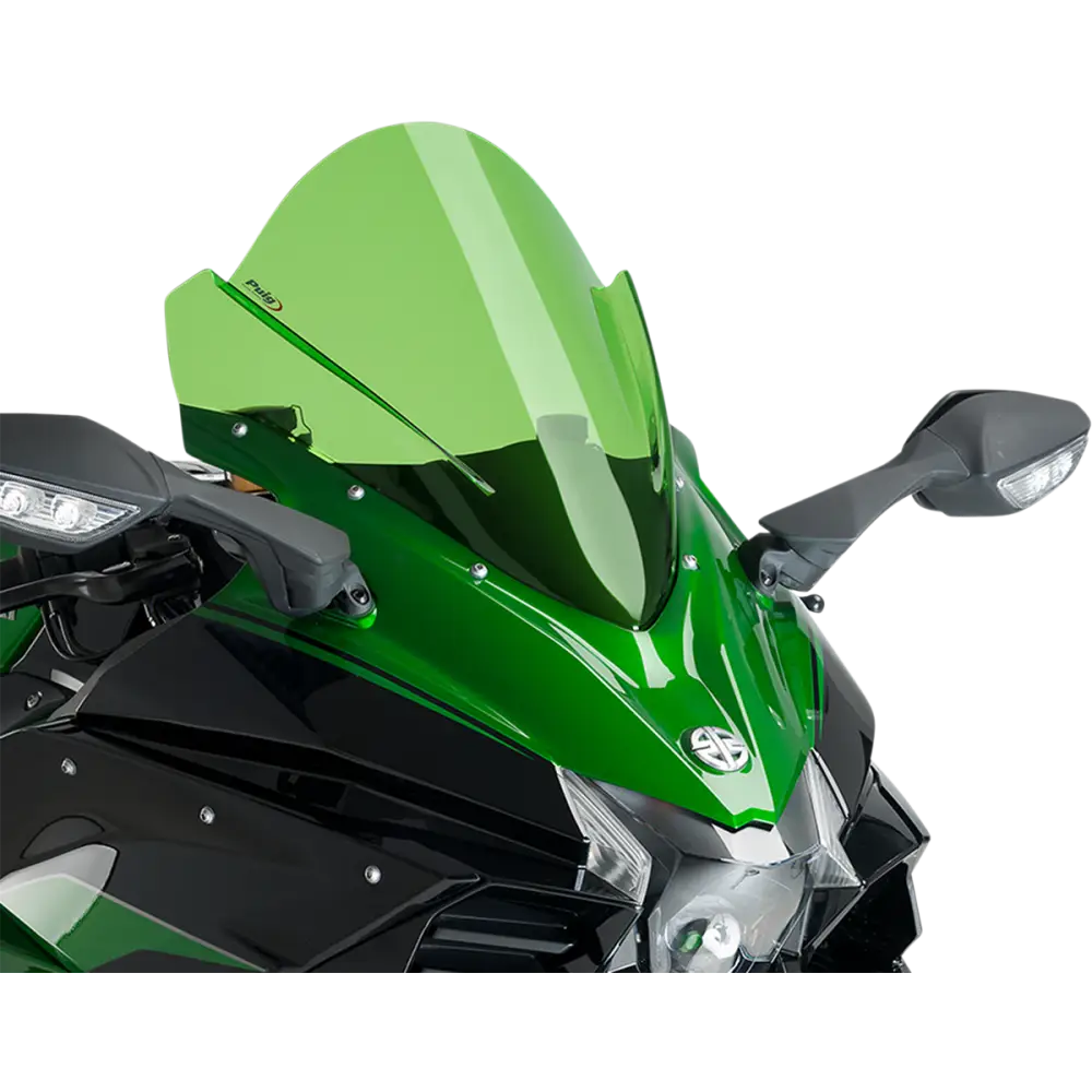 PUIG HI-TECH PARTS Race Windscreen - Green - Ninja H2 9704V