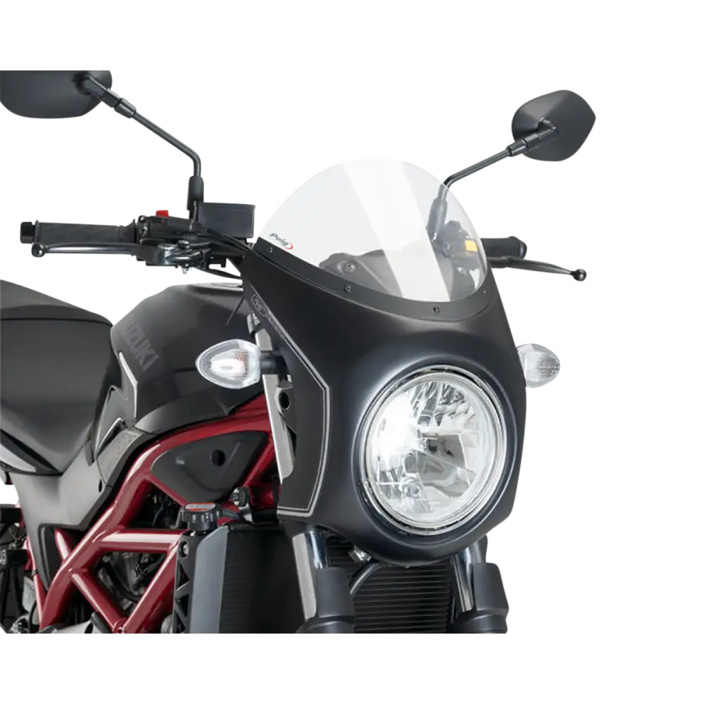PUIG HI-TECH PARTS Semi-Fairing - Black - Clear Screen 3169W