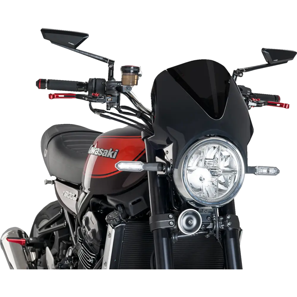 PUIG HI-TECH PARTS Windscreen - 13" - Black/Dark Smoke - Z 900 RS 024NF