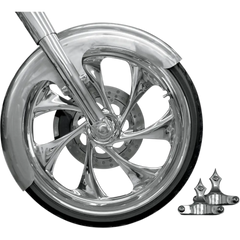 RC COMPONENTS Builder Front Fender Kit with Chrome Adapters - For 23" Wheel FNDRKT23