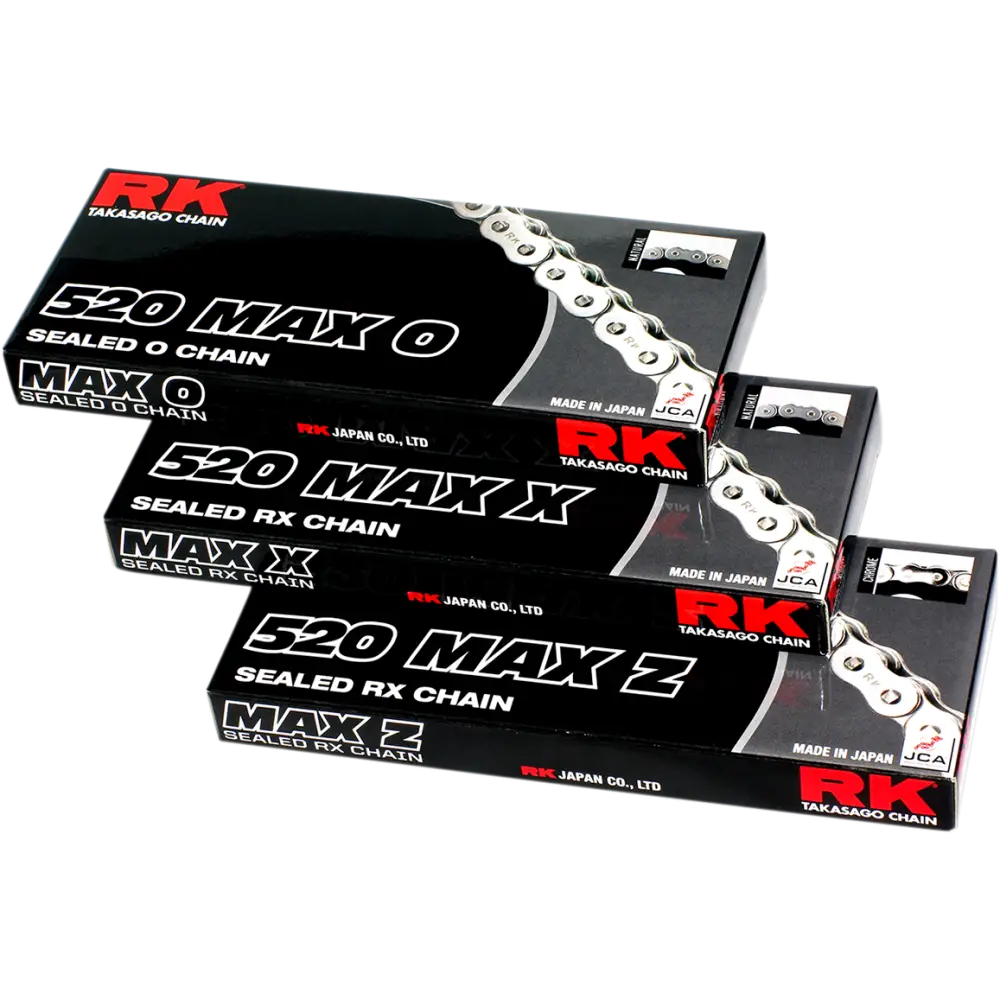 RK 520 - Max X Chain - 120 Links - Black & Chrome 520MAXX-120-BC - Drive Train Group