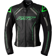 S1 Ce Jacket Blk/Gry/Neon Grn Leather Sm