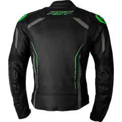 S1 Ce Jacket Blk/Gry/Neon Grn Leather Sm