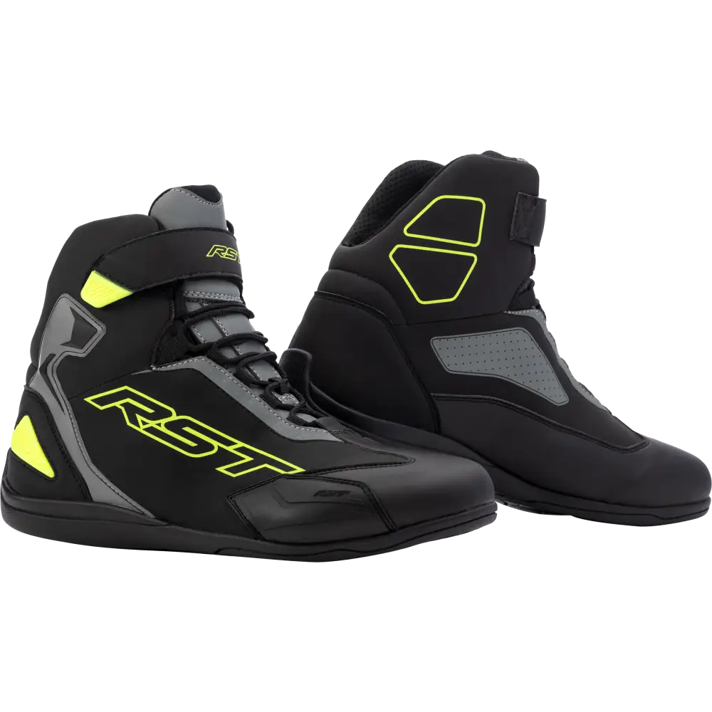 Sabre Moto Shoe Ce Boot Blk/Gry/Flo Yellow Sz 8