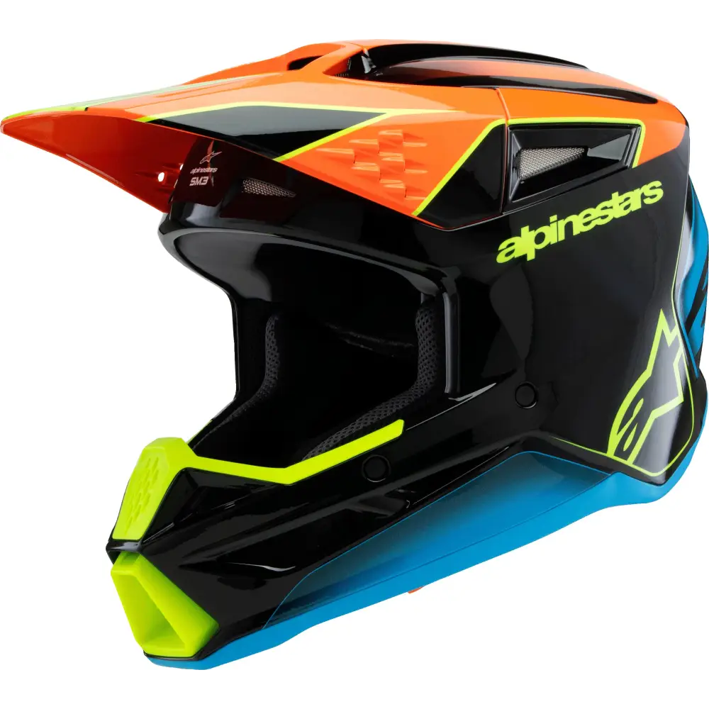 Sm3 Youth Fray Helmet Blk/Orng/Ylw Fluo Yl