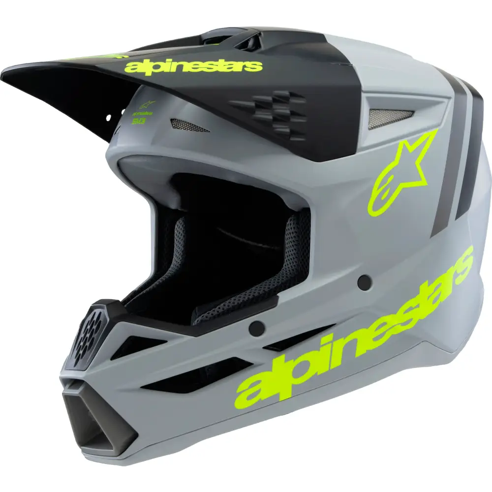 Sm3 Youth Radium Helmet Gry/Blk/Ylw Fluo Matte Ys