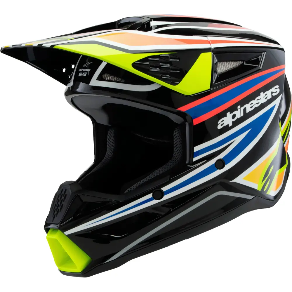 Sm3 Youth Wurx Helmet Blk/Ylw Fluo/Blue/Red Ym