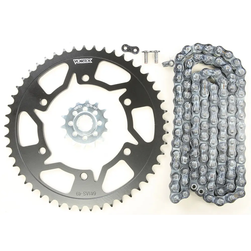Sprocket/Chain Kit Stl/Stl 14/49t Sil Sx3 520 108l Blk