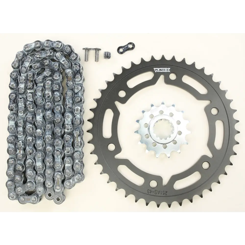 Sprocket/Chain Kit Stl/Stl 15/43t Sil Rx3 520 114l Blk