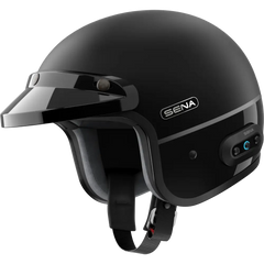 Surge Open Face Helmet W/Mesh Matte Black/Glossy Black Sm