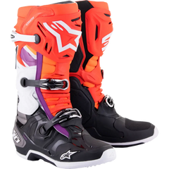 Tech 10 Boots Blk/Flo Red/Flo Org/Wht Sz 8