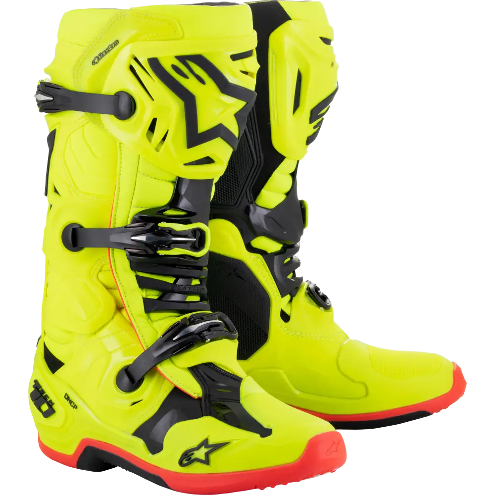 Tech 10 Boots Ylw Fluo/Blk/Red Fluo Sz 7
