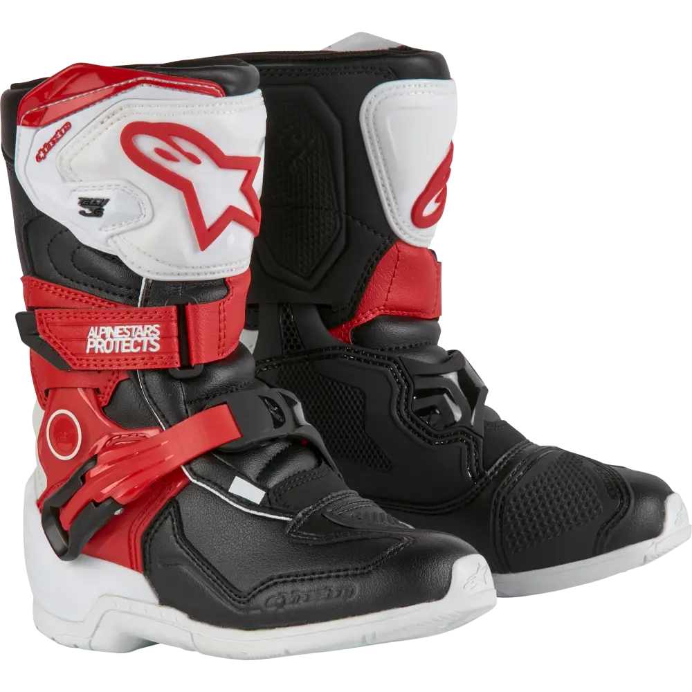 Tech 3s Kids Boots White/Blk/Bt Red Sz 12