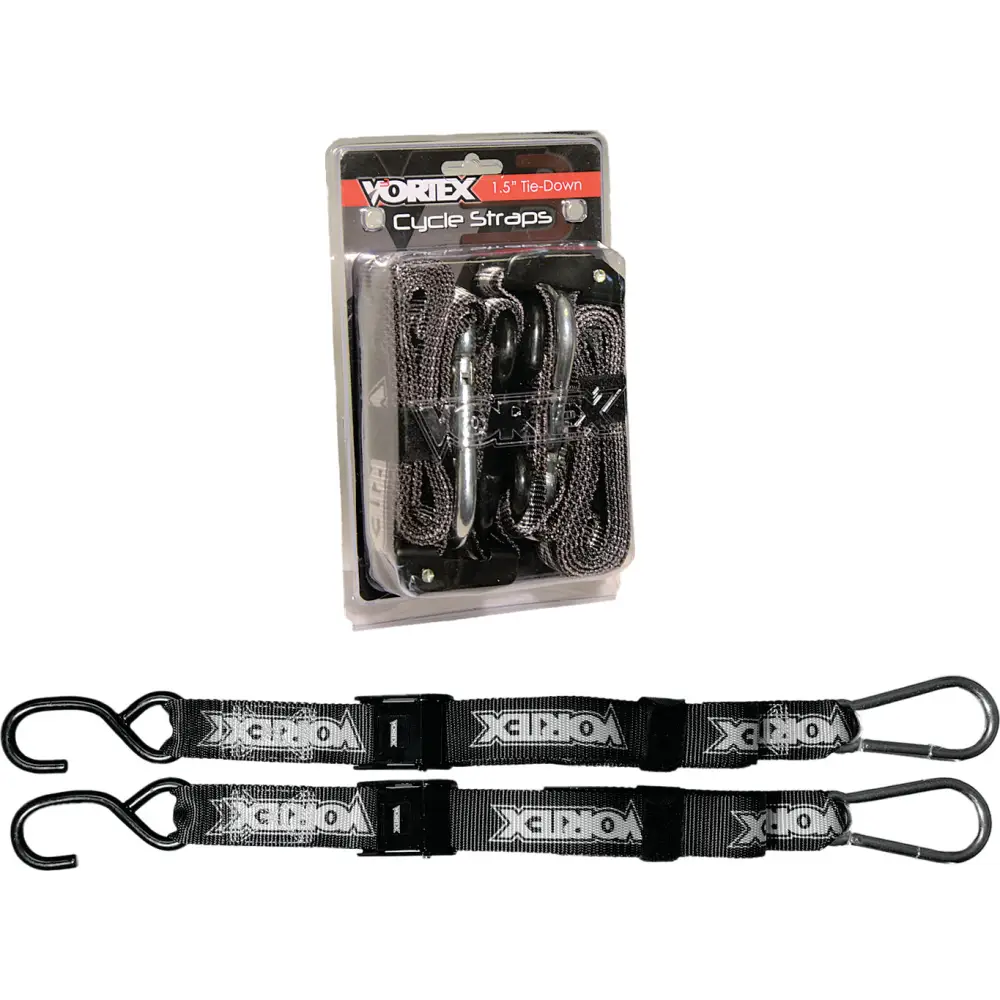 Tie Downs 1.5" 2/Pk Blk