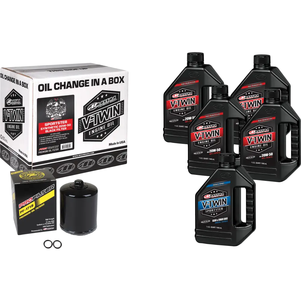 V Twin Syn Oil Change Kit Xl Black Filer