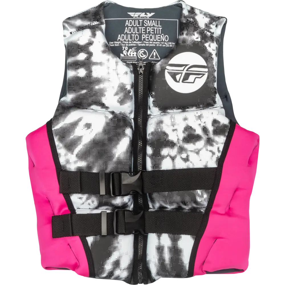 Wmn's Neoprene Flotation Vest Neon Pink/White/Black Lg