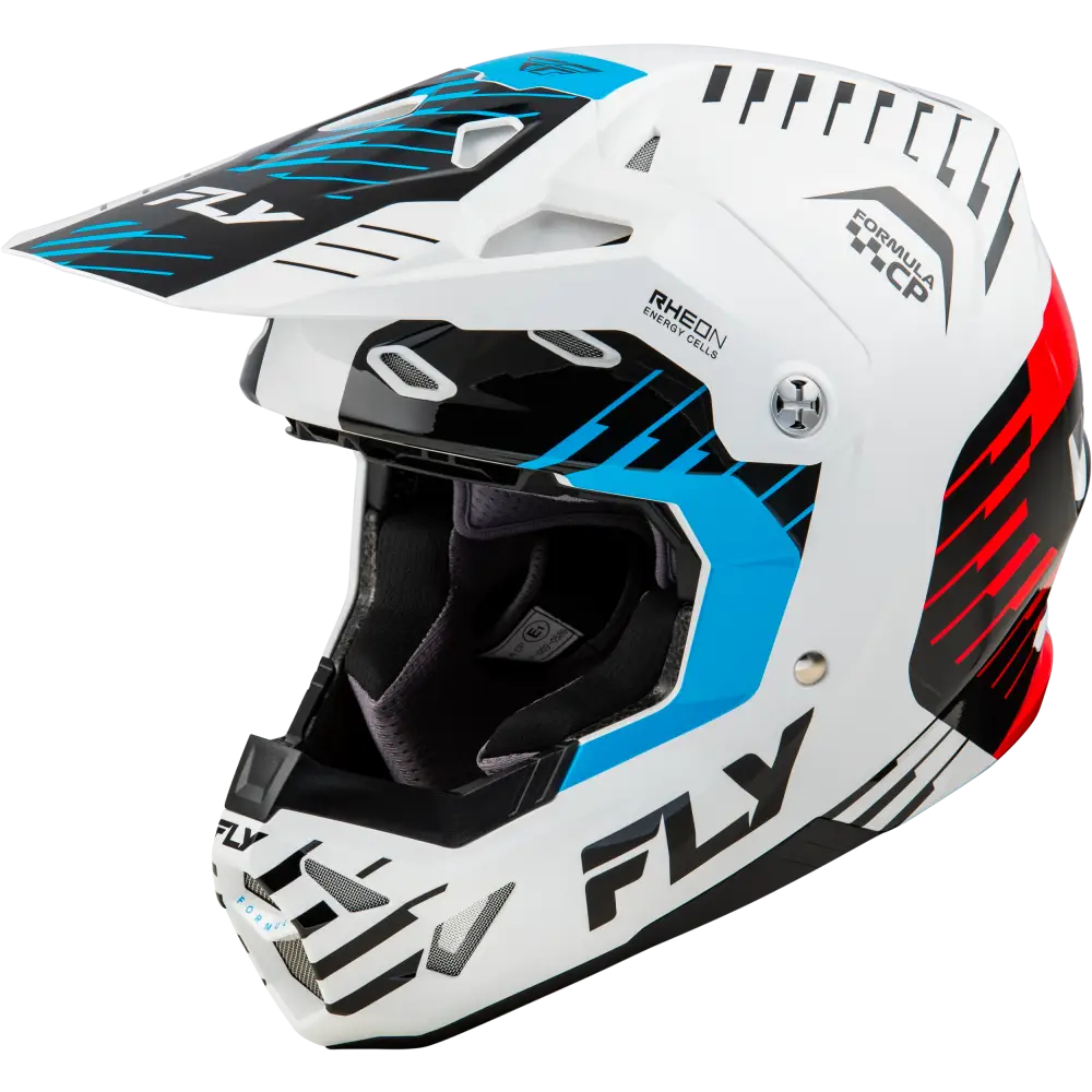 Youth Formula Cp Slice Helmet White/Red/Cyan Yl