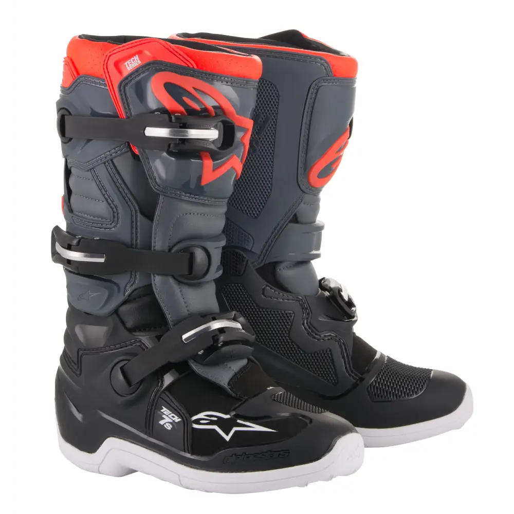 Youth Tech 7s Boots Grey/Red Sz 04