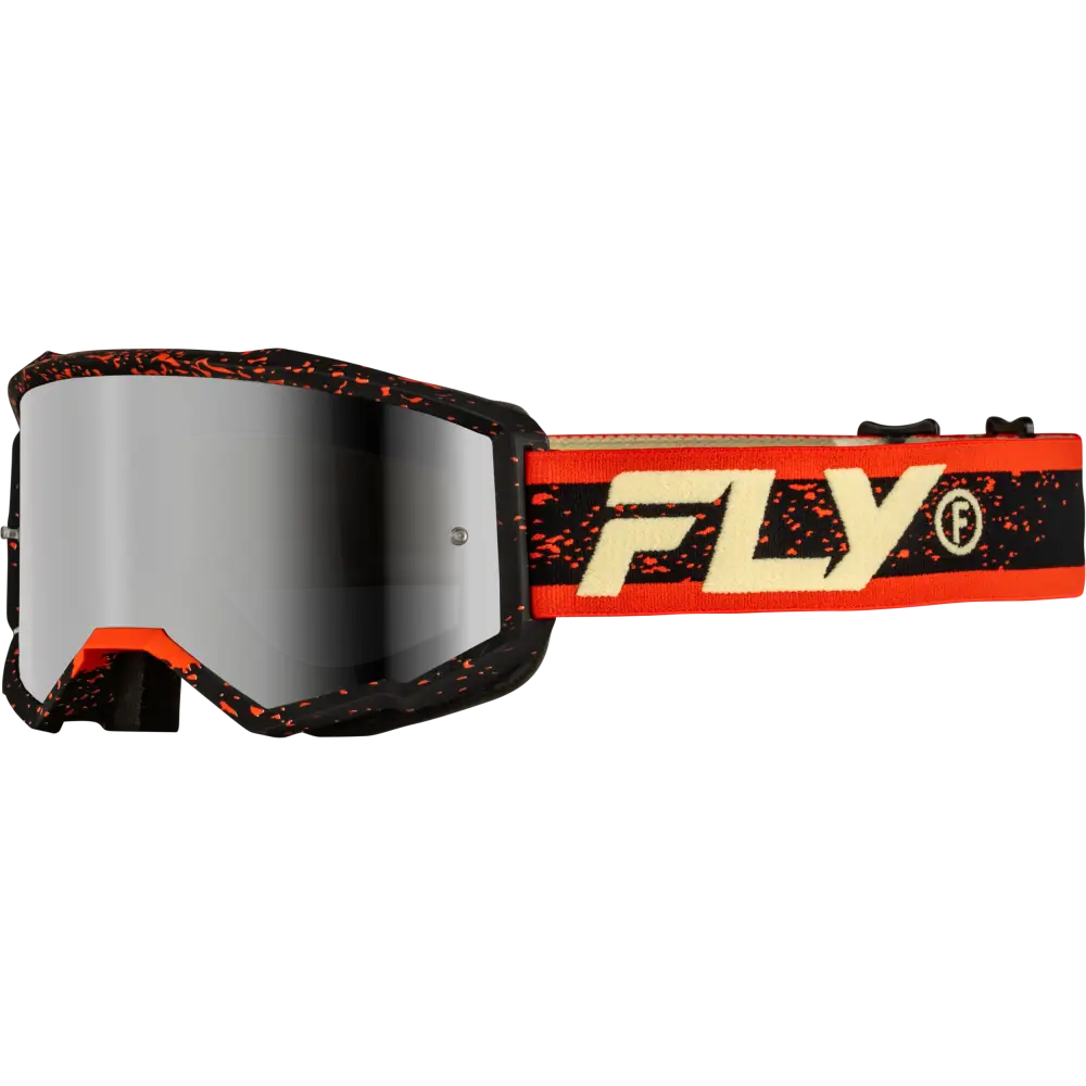 Yth Zone Goggle Blk/Red/Cream W/ Silver Mirror/Smoke Lens