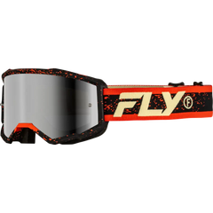 Yth Zone Goggle Blk/Red/Cream W/ Silver Mirror/Smoke Lens