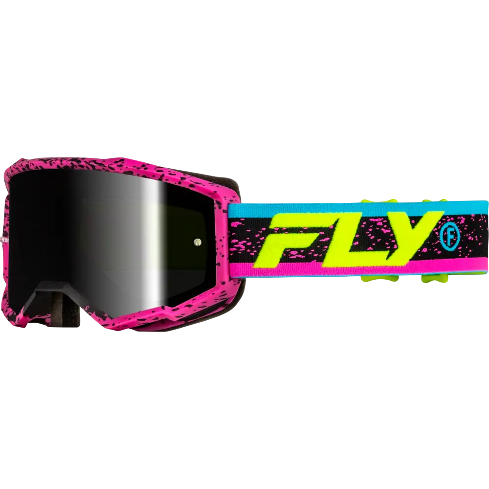 Yth Zone Goggle Pnk/Blk/Hi Vis W/ Black Mirror/Smoke Lens